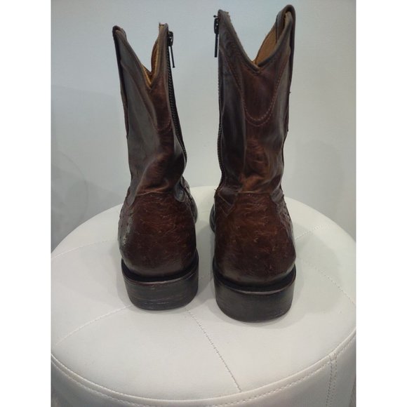 Free Bird Western Mens Freebird Genuine Ostrich brown Boots 13 EUC DESPERADO - Picture 6 of 13